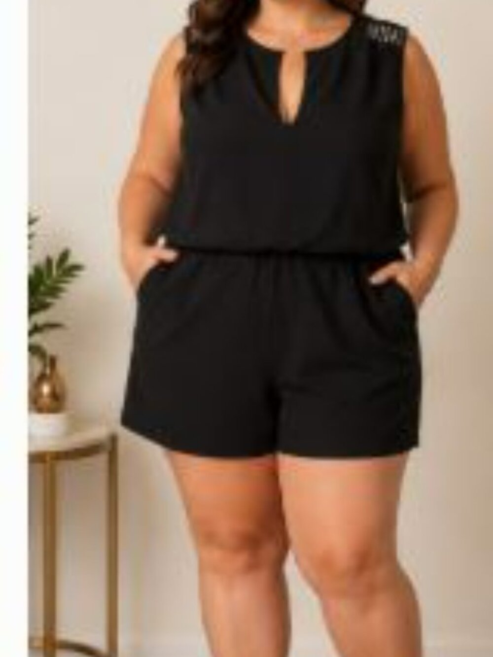 Romper Embellished Shoulder Black Romper Size XL |NWT